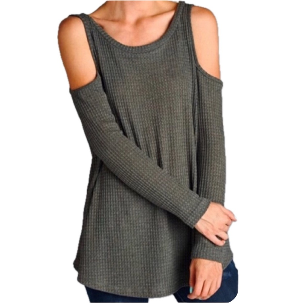 Olive Waffle Knit Top